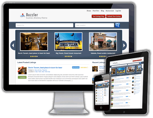 Buzzler Business Directory Theme by Sitemile
