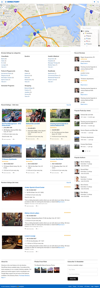 Directory by Templatic Homepage Screenshot