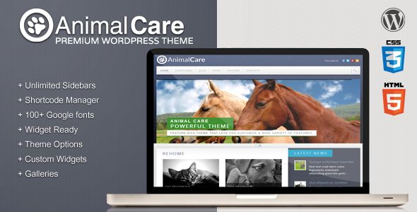 Animal Care by Cohhe is a WordPress theme for pet rescues and animal shelters which features support for RTL languages and Google Fonts support.