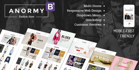 Anormy by Tvlgiao is a Shopify theme which features parallax elements, support for RTL languages, Mega Menu, fully responsive layouts, search engine optimization, Google Fonts support, WooCommerce integration, clean design, Bootstrap framework utilization, flat design aesthetics and  minimal design.