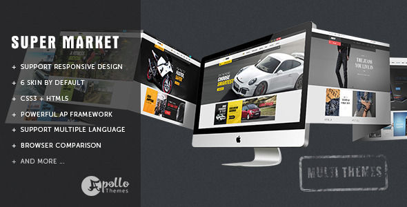 Ap SuperMarket by Apollotheme is a Shopify theme which features support for RTL languages, Mega Menu, fully responsive layouts, search engine optimization, Bootstrap framework utilization and  a grid layout.