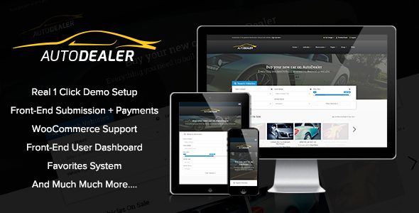 AutoDealer by ThemesDepot is a niche WordPress theme with frontend submission functionality which features Retina display support, support for RTL languages, Mega Menu, fully responsive layouts, search engine optimization, Google Fonts support, WooCommerce integration, clean design, is great for your personal site and a grid layout.