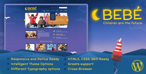 BeBe Responsive WordPress Theme by CRIK0VA is a kids store WordPress theme which features fully responsive layouts and search engine optimization.