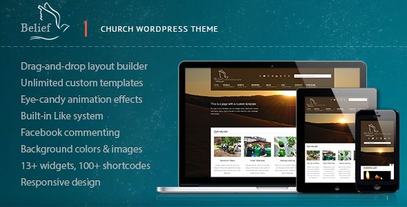 Belief by Cosmothemes is a news magazine WordPress theme with video support which features one page layouts, fully responsive layouts, search engine optimization, Google Fonts support, can be used for your portfolio, masonry post layouts and a grid layout.