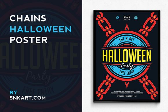 Chains Halloween Poster by SNKs is available from CreativeMarket for $6.