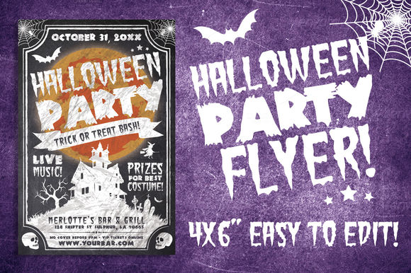 Chalk Halloween Flyer by LucionCreative is available from CreativeMarket for $5.