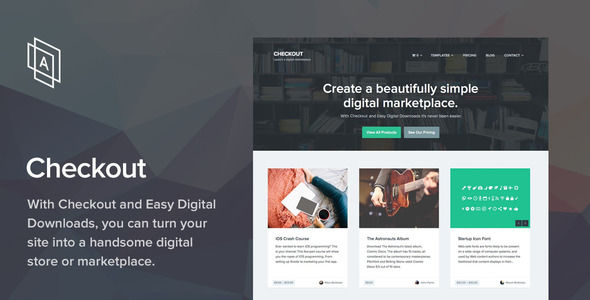 Checkout by ArrayThemes is a niche WordPress theme with frontend submission functionality which features fully responsive layouts, search engine optimization, clean design, support for photo galleries, can be used for your portfolio, bold design elements, a grid layout and minimal design.