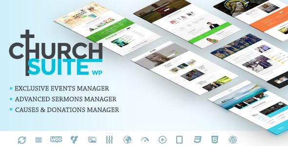 Church Suite by WEBNUS is a news magazine WordPress theme with video support which features Retina display support, parallax elements, support for RTL languages, Mega Menu, one page layouts, fully responsive layouts, search engine optimization, Google Fonts support, Revolution Slider, WooCommerce integration, clean design, can be used for your portfolio, is great for your personal site, masonry post layouts, a grid layout and minimal design.