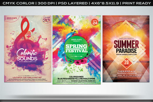 Colorful Flyers Bundle Vol by Angelicafx is available from CreativeMarket for $11.
