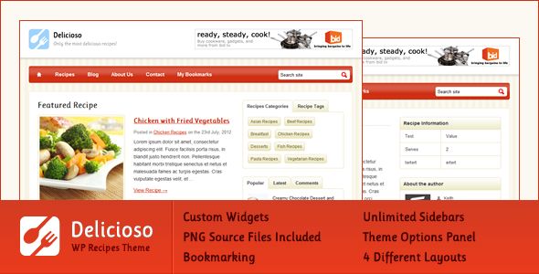 Delicioso WordPress Recipe Theme by EireStudio is a recipe WordPress theme which features support for RTL languages and clean design.