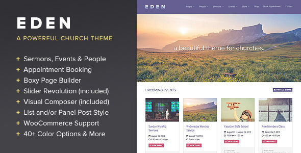 Eden by BoxyStudio is a news magazine WordPress theme with video support which features fully responsive layouts, Revolution Slider and WooCommerce integration.
