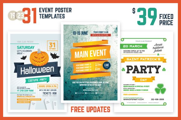 Event Poster Bundle by EverydayTemplate is available from CreativeMarket for $39.
