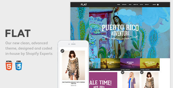 Flat Responsive Shopify Theme by MadeByHaute is a Shopify theme which features fully responsive layouts, clean design, Bootstrap framework utilization and  flat design aesthetics.