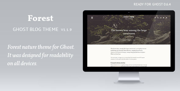 Forest by Tamxaun is a Ghost theme which features Retina display support, support for RTL languages, fully responsive layouts, clean design, flat design aesthetics and  minimal design.