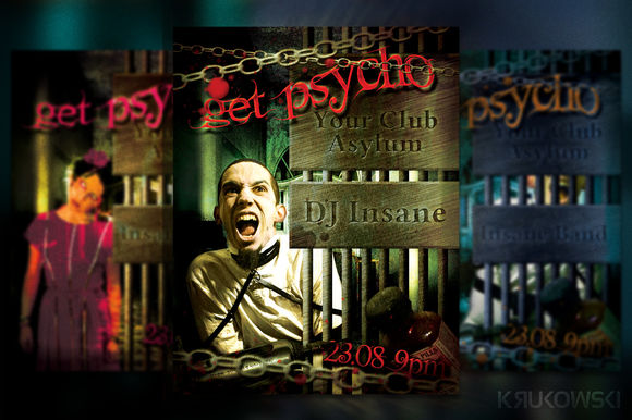 Get Psycho Flyer by Krukowski is available from CreativeMarket for $6.