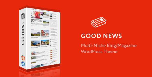 Good News by XplodedThemes is a news magazine WordPress theme with video support which features Retina display support, parallax elements, support for RTL languages, Mega Menu, fully responsive layouts, search engine optimization, Google Fonts support, Revolution Slider, WooCommerce integration, clean design, magazine style layouts, blogging related layouts and optimizations, a grid layout and minimal design.
