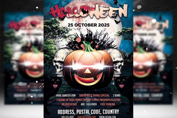 Halloween Flyer Template by Ciusan is available from CreativeMarket for $8.