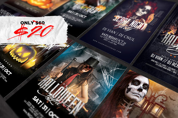 Halloween Flyers Bundle by Angkalimabelas is available from CreativeMarket for $20.