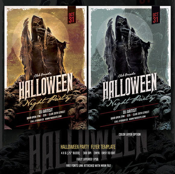 Halloween Party by DesignWorkz is available from CreativeMarket for $6.