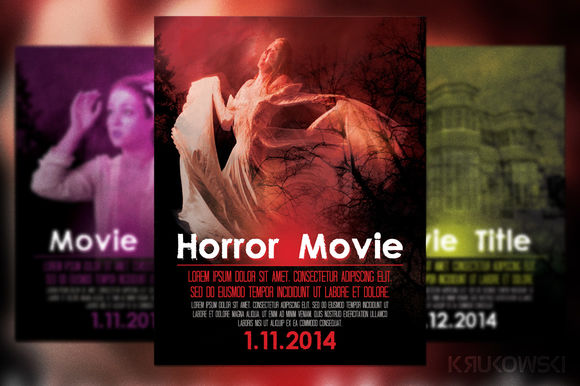 Horror Movie Poster by Krukowski is available from CreativeMarket for $6.