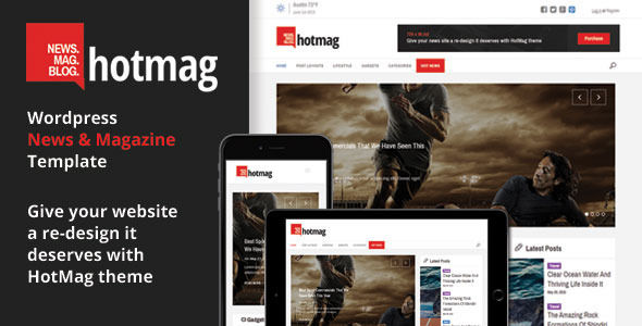 HotMag by ShindiriStudio is a WordPress theme which features Retina display support, parallax elements, fully responsive layouts, Revolution Slider, clean design, Bootstrap framework utilization, magazine style layouts and is great for your personal site.