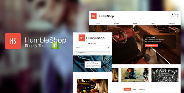 Humbleshop by Humblespace is a Shopify theme which features Retina display support, support for RTL languages, fully responsive layouts, search engine optimization, Google Fonts support, clean design, Bootstrap framework utilization, corporate style visuals, flat design aesthetics and  minimal design.