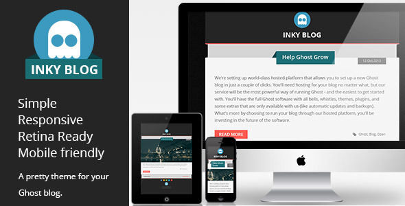 Inky Blog by Artweb is a Ghost theme which features Retina display support, support for RTL languages, fully responsive layouts, clean design, is great for your personal site, blogging related layouts and optimizations and  flat design aesthetics.