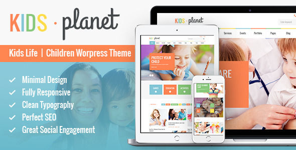 Kids Planet by AncoraThemes is a kids store WordPress theme which features Retina display support, support for RTL languages, fully responsive layouts, Google Fonts support, Revolution Slider, WooCommerce integration, clean design, Colorful and a grid layout.