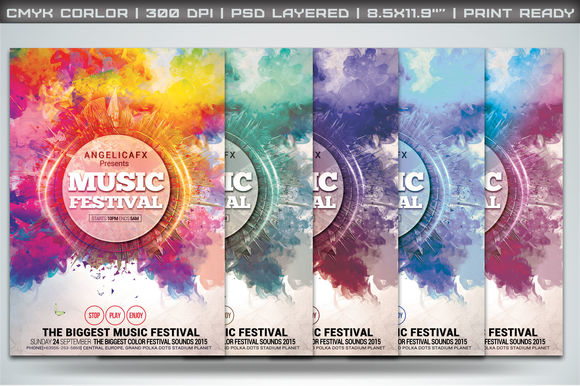Music Festival Flyer Template by Angelicafx is available from CreativeMarket for $6.
