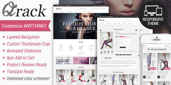 Qrack by Beocode is a Shopify theme which features Retina display support, parallax elements, support for RTL languages, fully responsive layouts, Google Fonts support, clean design and  a grid layout.