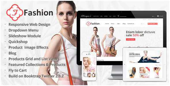 Responsive Shopify Theme by Tvlgiao is a Shopify theme which features Retina display support, parallax elements, support for RTL languages, fully responsive layouts, Google Fonts support, WooCommerce integration, Bootstrap framework utilization, a grid layout and  minimal design.