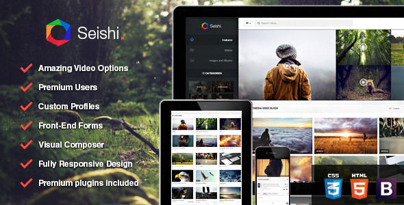 Seishi by Skywarrior is a WordPress theme which features parallax elements, fully responsive layouts, search engine optimization, Revolution Slider, Bootstrap framework utilization and magazine style layouts.