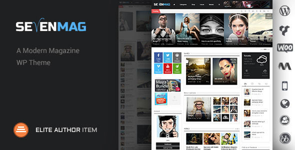 SevenMag by Codevz is a news magazine WordPress theme with video support which features Retina display support, support for RTL languages, fully responsive layouts, search engine optimization, Google Fonts support, Revolution Slider, WooCommerce integration, magazine style layouts, blogging related layouts and optimizations, flat design aesthetics, masonry post layouts and a grid layout.