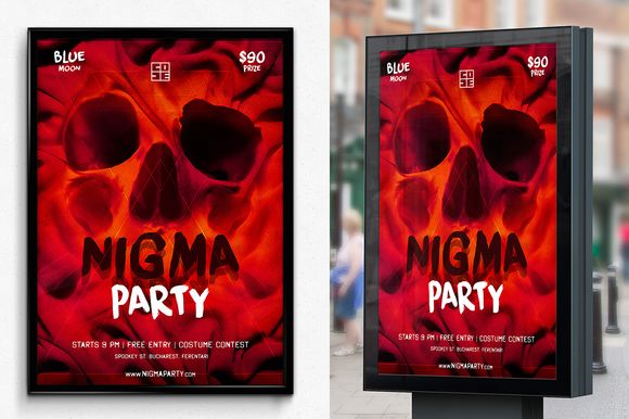 Skull Nigma Halloween Party by SNKs is available from CreativeMarket for $6.