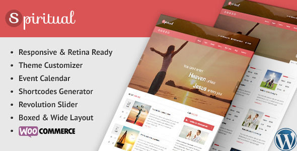 Spiritual by Softwebmedia is a news magazine WordPress theme with video support which features Retina display support, support for RTL languages, one page layouts, fully responsive layouts, search engine optimization, Google Fonts support, Revolution Slider, WooCommerce integration and can be used for your portfolio.