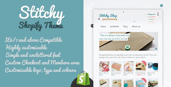 Stitchy Shopify Theme by Simonmosse is a Shopify theme which features Google Fonts support, support for photo galleries, is great for your personal site, a grid layout and  minimal design.