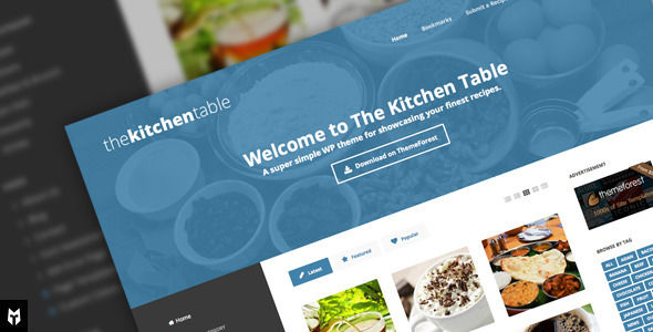 The Kitchen Table by TheMOLITOR is a recipe WordPress theme which features Retina display support, parallax elements, support for RTL languages and fully responsive layouts.