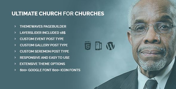Ultimate Church by Themewaves is a news magazine WordPress theme with video support which features parallax elements, one page layouts, fully responsive layouts, search engine optimization, Revolution Slider and clean design.