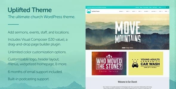 Uplifted by Churchthemeswp is a news magazine WordPress theme with video support which features support for RTL languages, fully responsive layouts and Revolution Slider.