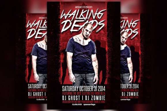 Walking Deads Halloween Party Flyer by Flyermind is available from CreativeMarket for $6.