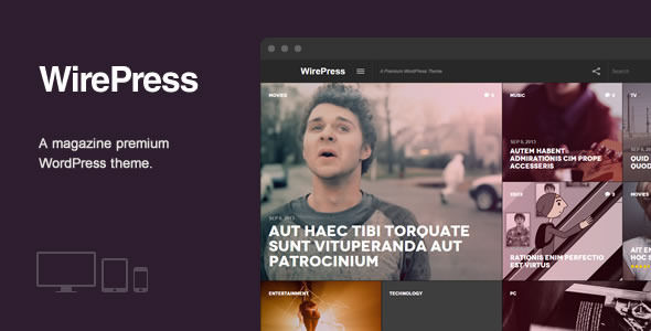 WirePress by EugeneO is a news magazine WordPress theme with video support which features Retina display support, support for RTL languages, fully responsive layouts, magazine style layouts, flat design aesthetics and a grid layout.