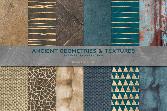 Ancient Geometric Gold And Textures by Blixa6Studios is available from CreativeMarket for $8.