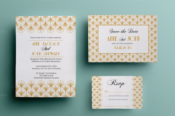 Art Deco Wedding Suite by Annago is available from CreativeMarket for $11.