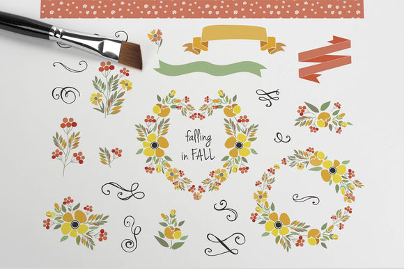 Autumn Floral Wreath Set by AlpsViewArt is available from CreativeMarket for $8.