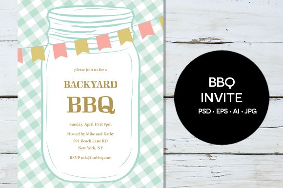 BBQ Party Invitation by Pixejoo is available from CreativeMarket for $8.
