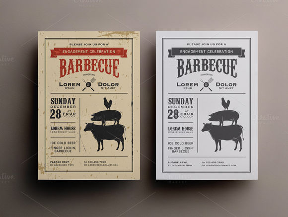 BBQ Invitation Template by 1baranov is available from CreativeMarket for $4.