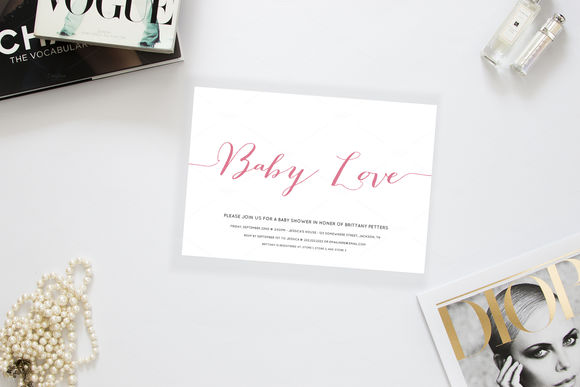 Baby Love Baby Shower Invitation by AllyJCreative is available from CreativeMarket for $8.
