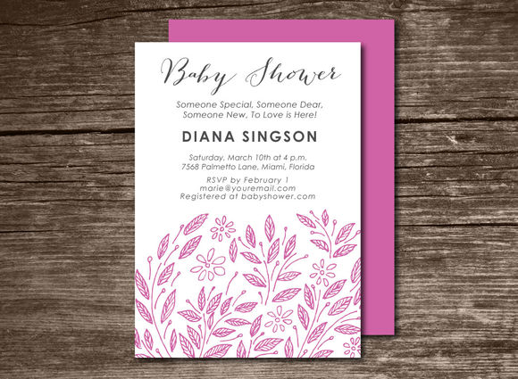 Baby Shower Invitation Bloom by Aticnomar is available from CreativeMarket for $6.