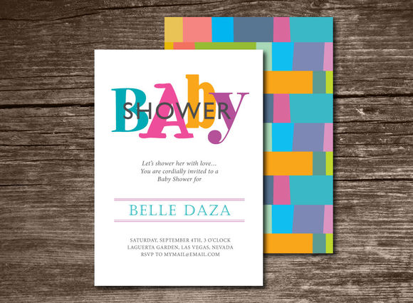 Baby Shower Invitation Chevron by Aticnomar is available from CreativeMarket for $6.