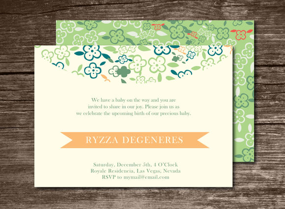 Baby Shower Invitation Flowers by Aticnomar is available from CreativeMarket for $6.